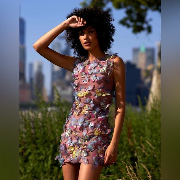 Cynthia Rowley Butterfly Appliqué Mini dress Size 4 - Picture 2 of 11